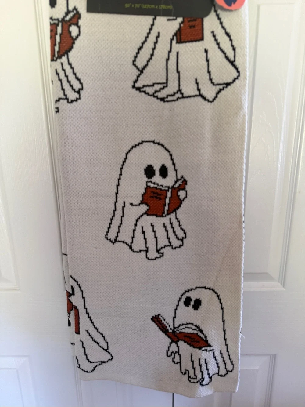 New Goblin & Ghoul Decorative Throw Blanket Halloween Ghost Reading Book 50 x 70